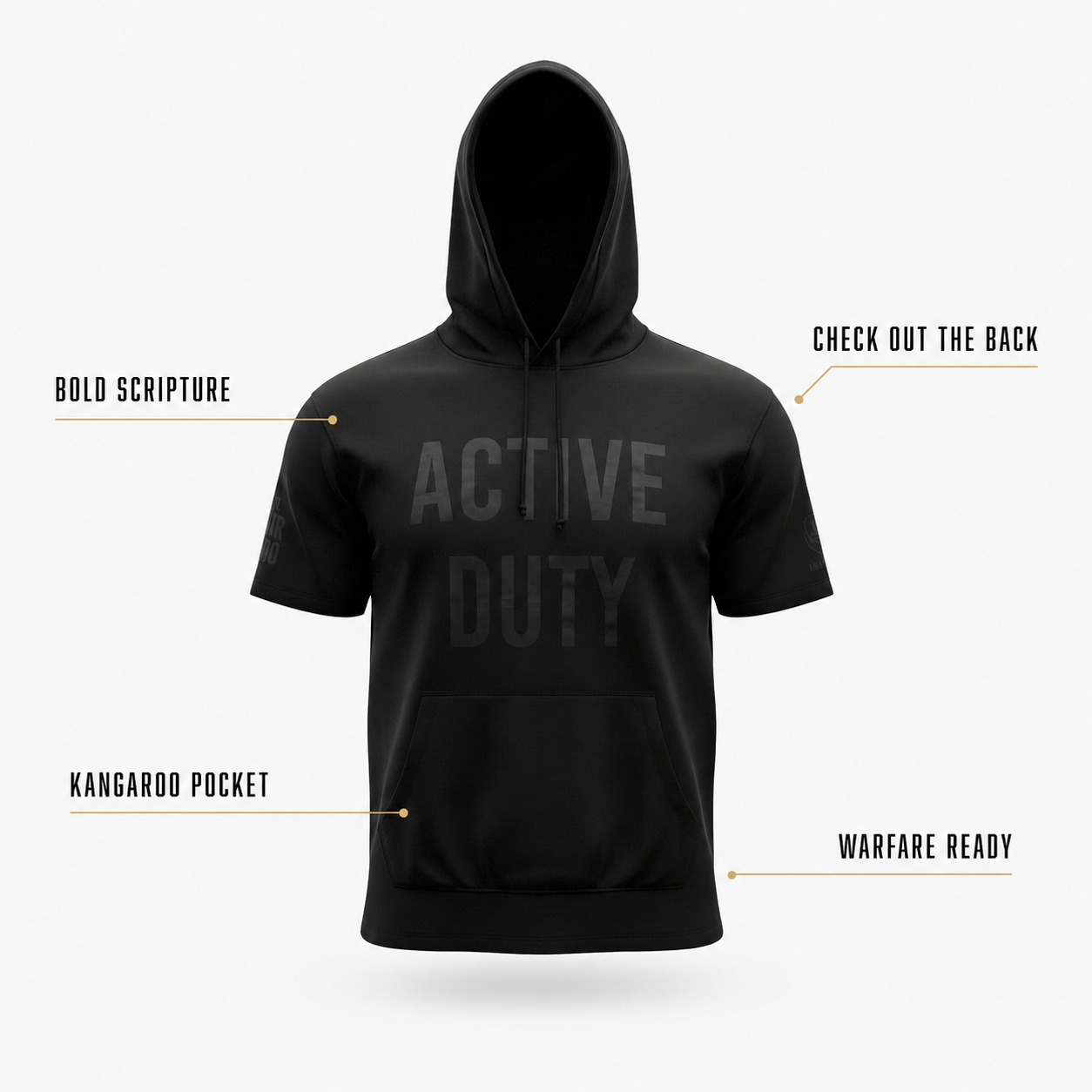 ACTIVE DUTY Short Sleeve Hoodie — Black Ops Edition (Unisex)